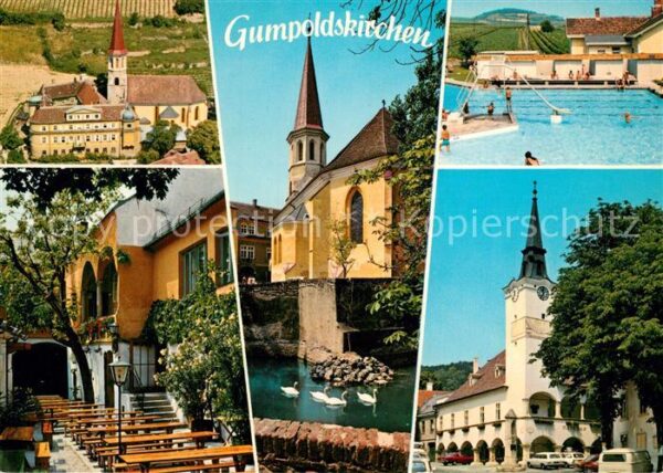 Gumpoldskirchen Niederoesterreich Teilansichten Weinort Kirche Schwanente