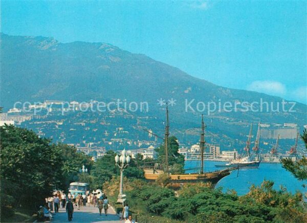 Jalta Yalta Krim Crimea Panorama Hafen Bar auf dem Schoner