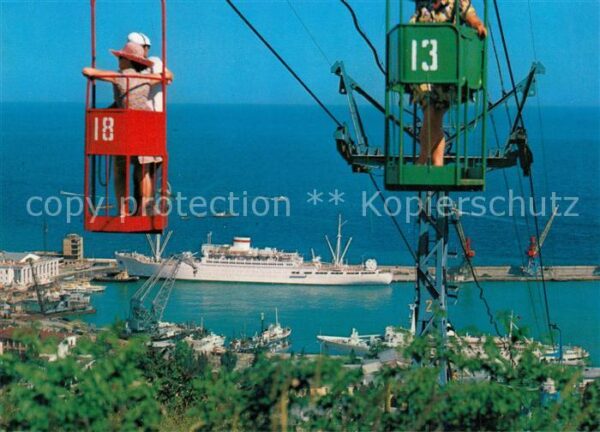 Jalta Yalta Krim Crimea Aussicht vom Hügel Darssan Personenlift