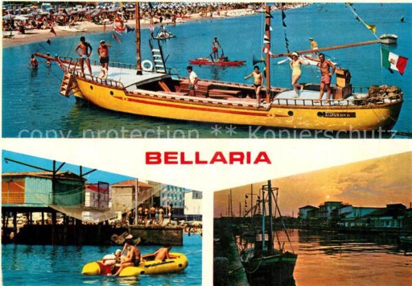 Bellaria Segelboot Strand Schlauchboot Hafen Fis