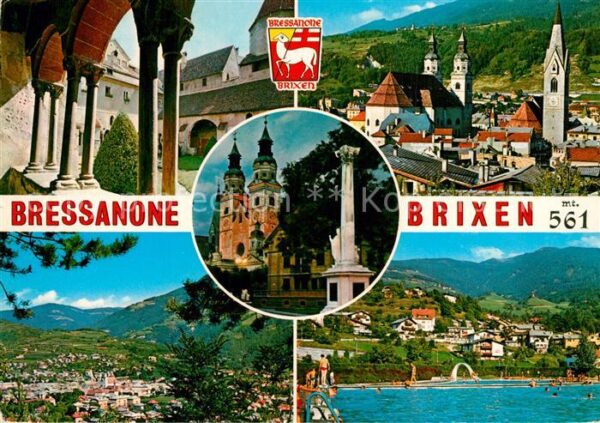 Bressanone Teilansichten Kirche Freibad Alpenpanor