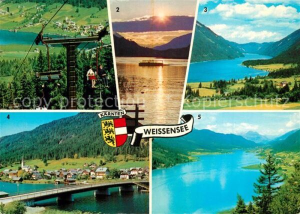 Weissensee Kaernten Bergbahn Abendstimmung Naggl Techendorf