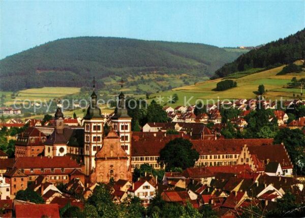 Amorbach Miltenberg Ortsansicht mit Kirche Barockstadt im O