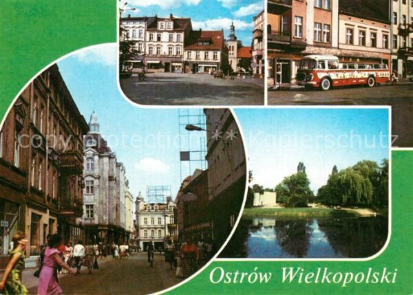 Ostrow Wielkopolski Stadtansichten Platz Bus Teich