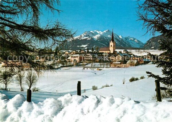 Mariapfarr Ortsansicht mit Kirche Winterlandschaft