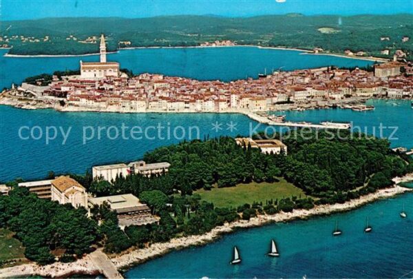 Rovinj Rovigno Istrien Landzunge Fliegeraufnahme
