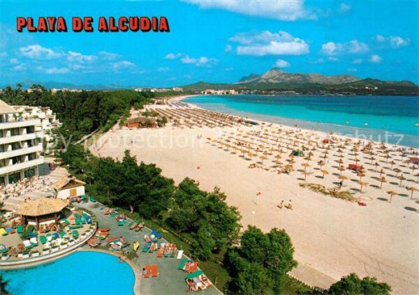 Alcudia Mallorca Hotel Swimming Pool Strand Küstenpanora
