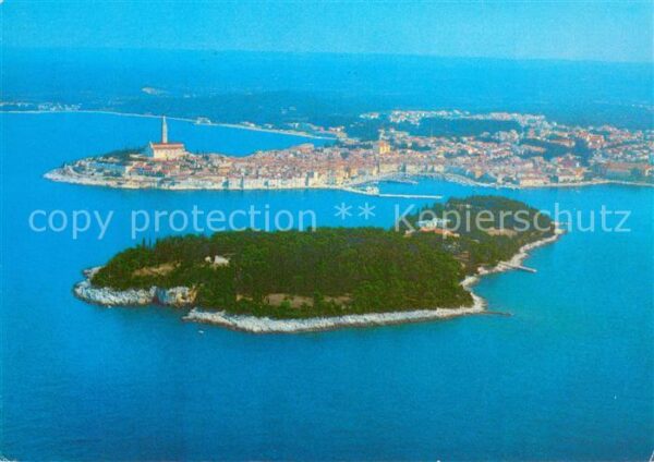 Rovinj Rovigno Istrien Landzunge Insel Fliegeraufnahme