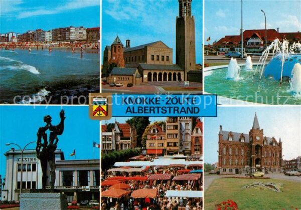 Zoute Knokke Albertstrand Kirche Springbrunnen Plast