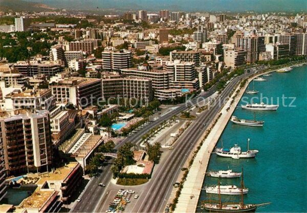 Palma de Mallorca Paseo Maritimo vista aérea