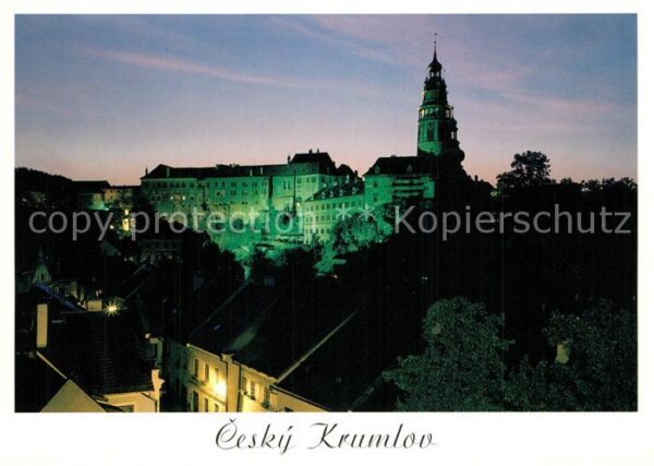 Cesky Krumlov Zamek Schloss Nachtaufnahme