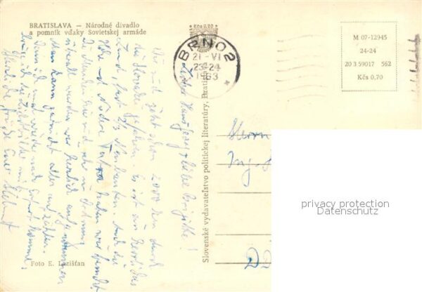 Bratislava Pressburg Pozsony Narodne divadlo Pomnik vdaky Sovietskej – Bild 2