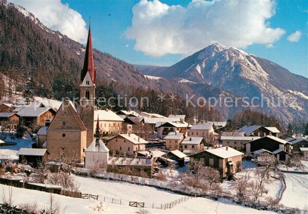 Maria Trens Ortsansicht mit Kirche Alpenpanorama Wi