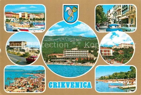 Crikvenica Kroatien Teilansichte Badeort Strand Hotels Stra