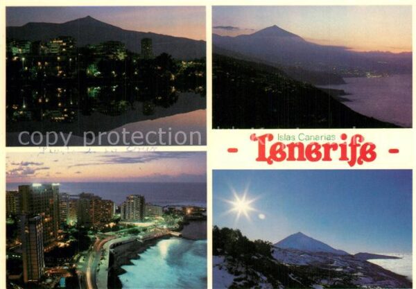 Tenerife Nachtaufnahmen Küstenstadt Vulkan Teide