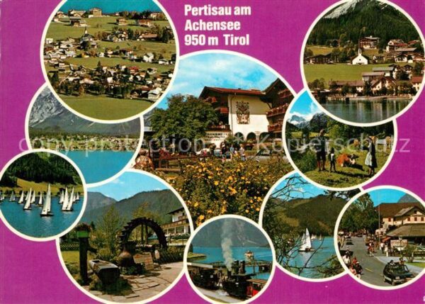 Pertisau Achensee Ortsmotive Wasserrad Hotel Bootsanleger