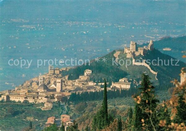 Assisi Umbria La Rocca Maggiore vista dal Monte Subas
