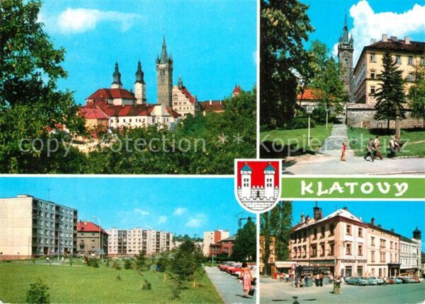 Klatovy Ortsmotiv mit Kirche Neubauten Siedlung