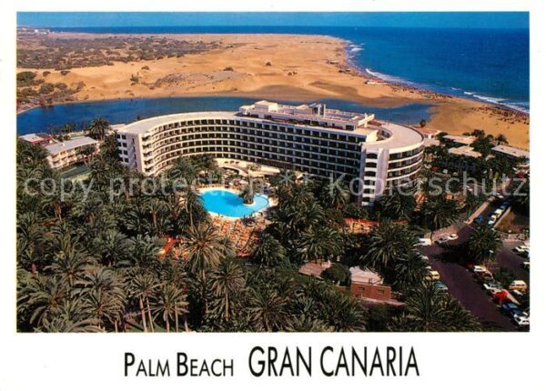 Maspalomas Hoteles Lago y dunas Playa vista aerea