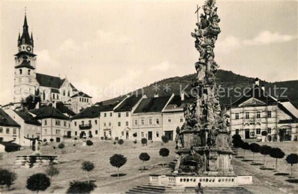 Kremnica Pestsäule Kirche Stadtpanorama