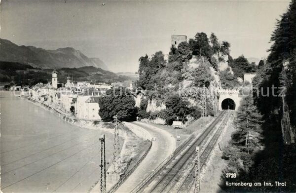 Rattenberg Inn Eisenbahn Tunneleinfahrt Burg Stadtpano
