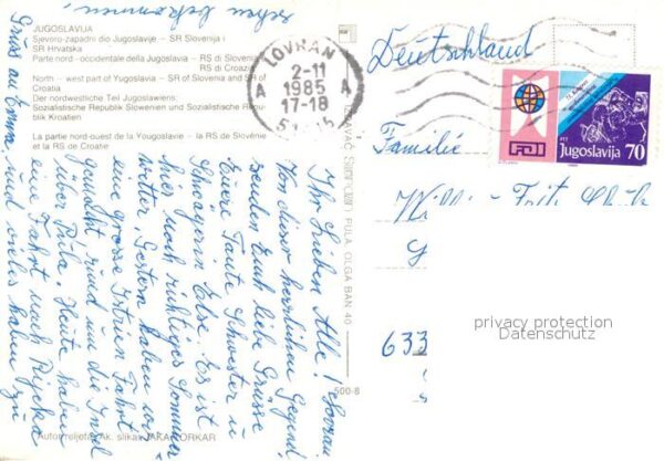 Jugoslawien Yugoslavie Panoramakarte – Bild 2