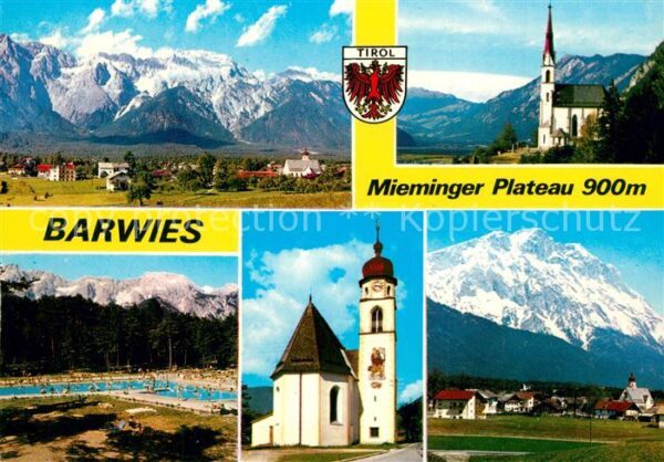 Barwies Mieminger Plateau Kirchen Panorama Frei