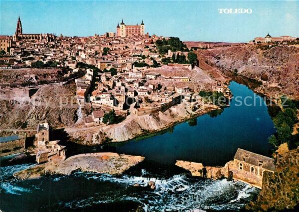 Toledo Castilla-La Mancha Stadtpanorama Tajo River