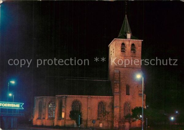 Blankenberge Alte Kirche Nachtaufnahme
