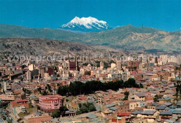La Paz Bolivia Vista panorámica con Monte Illimani Cor