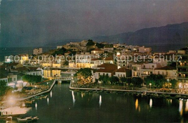 Agios Nikolaos Panorama Hafen Nachtaufnahme