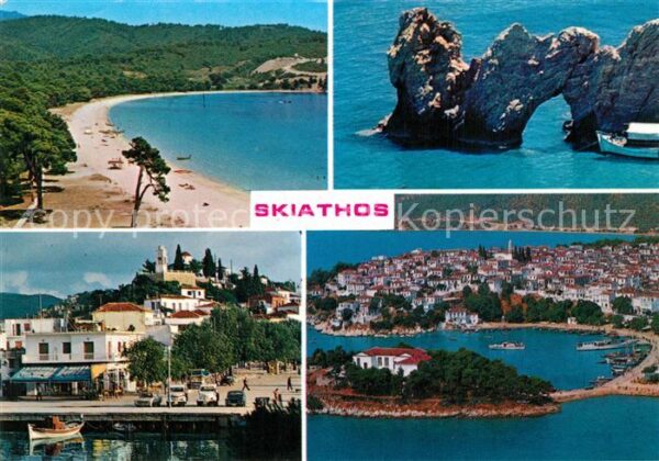 Skiathos Küstenpanorama Strand Hafen Fliegeraufn