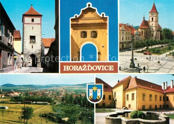 Horazdovice Ortsmotive Tor Kirche Schloss Panorama