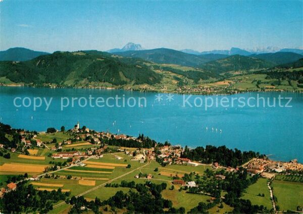 Attersee Alpenpanorama Fliegeraufnahme
