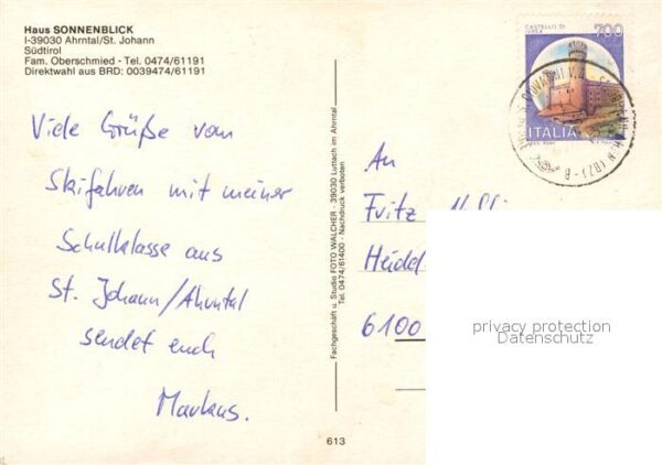St Johann Ahrntal Gästehaus Pension Haus Sonnenblick Wint – Bild 2