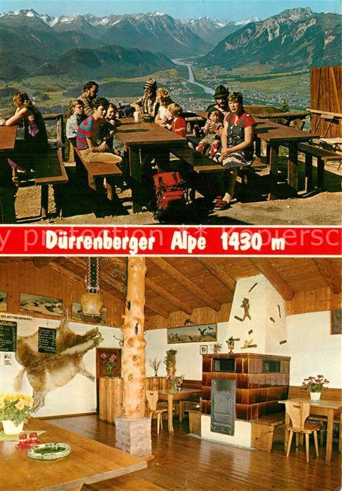 Reutte Tirol Dürrenberger Alpe Gastraum Kamin Sonnen