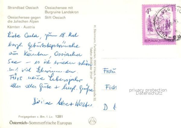 Ossiach Strandbad Ossiachersee Burgruine Landsk – Bild 2