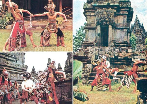 Bali Indonesien Rahwana Rama Kumbokarna Hanoman Tanz Tr
