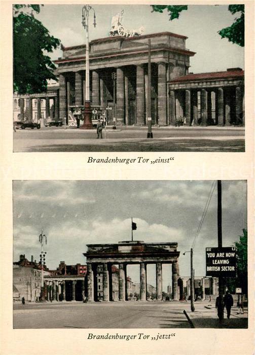 Berlin Brandenburger Tor einst und jetzt