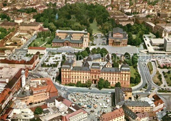 Darmstadt Marktplatz Schloss Fliegeraufnahme