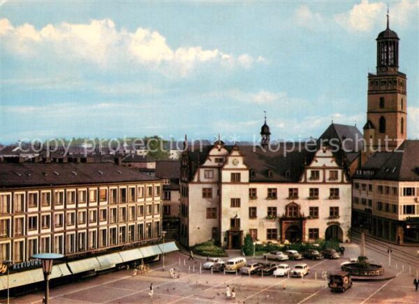 Darmstadt Marktplatz mit Rathaus und Stadtkirche