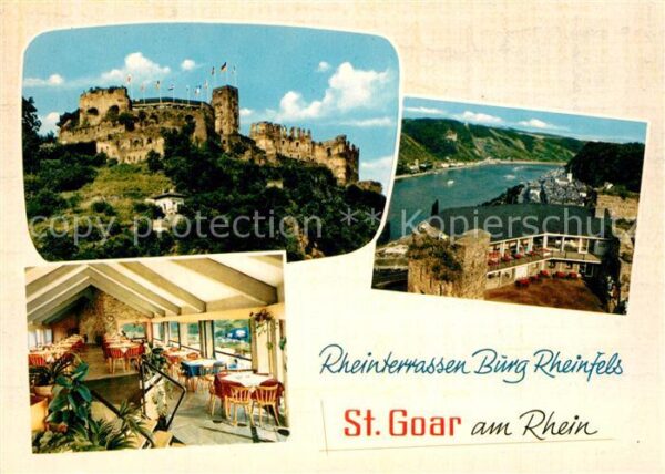 St Goar Rheinterrassen Burg Rheinfels Blick auf