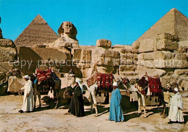 Giza The Great Sphinx and Keops pyramid