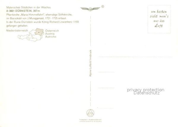 Duernstein Wachau Fliegeraufnahme mit Pfarrkirche Maria H – Bild 2
