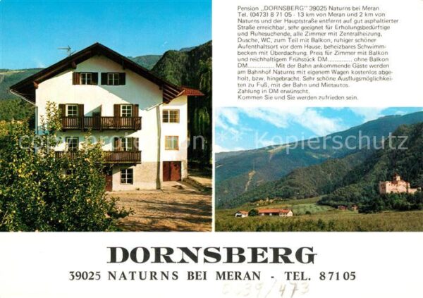 Naturns Pension Dornsberg Panorama