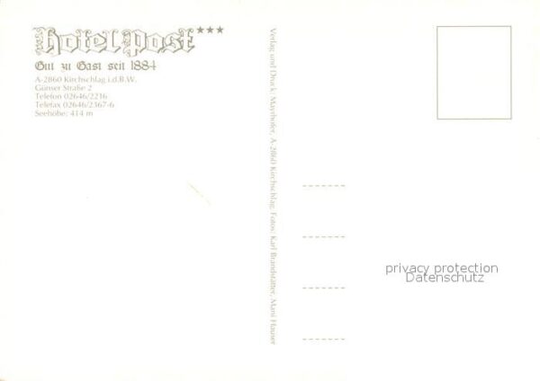 Kirchschlag Buckligen Welt Hotel Post Wirtsleute – Bild 2
