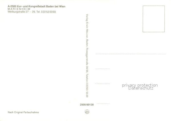 Baden Wien Marienheim Pavillon Blumenuhr Panorama – Bild 2