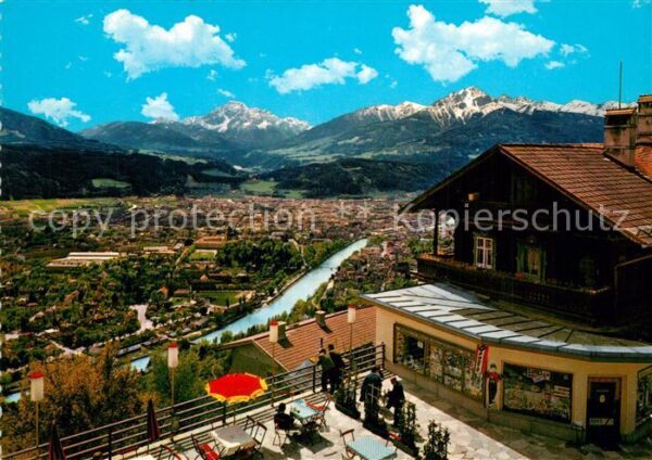 Innsbruck Blick von der Hungerburg mit Serles und