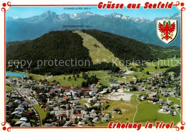 Seefeld Tirol Fliegeraufnahme mit Stubaier Alpen