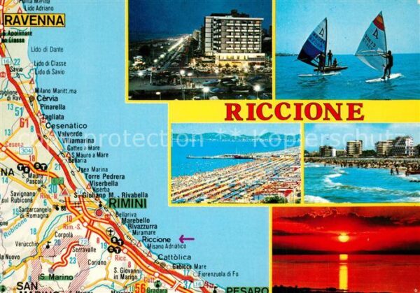 Riccione Gebietskarte Hotel Surfer Strand Stimmu